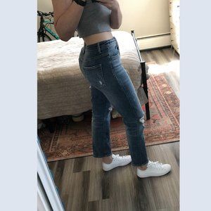 Flying Monkey High Rise Crop Straight Jeans